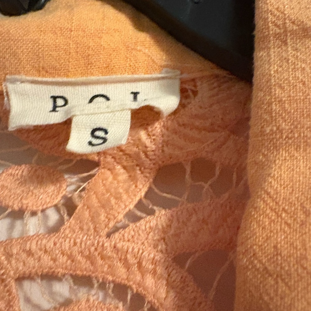 POL Peach Crochet Lace Button-Front Vest - Picture 6 of 11